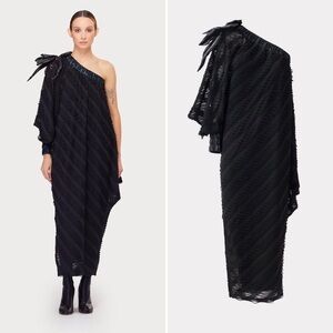 Julia Allert One-Shoulder Black Evening Dress